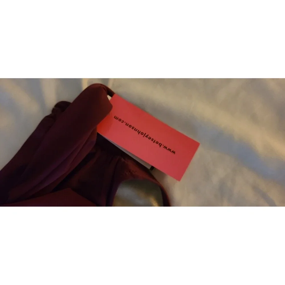Betsey Johnson Swim Womens sash Trim Plum Hipster Bottom Size L nwt